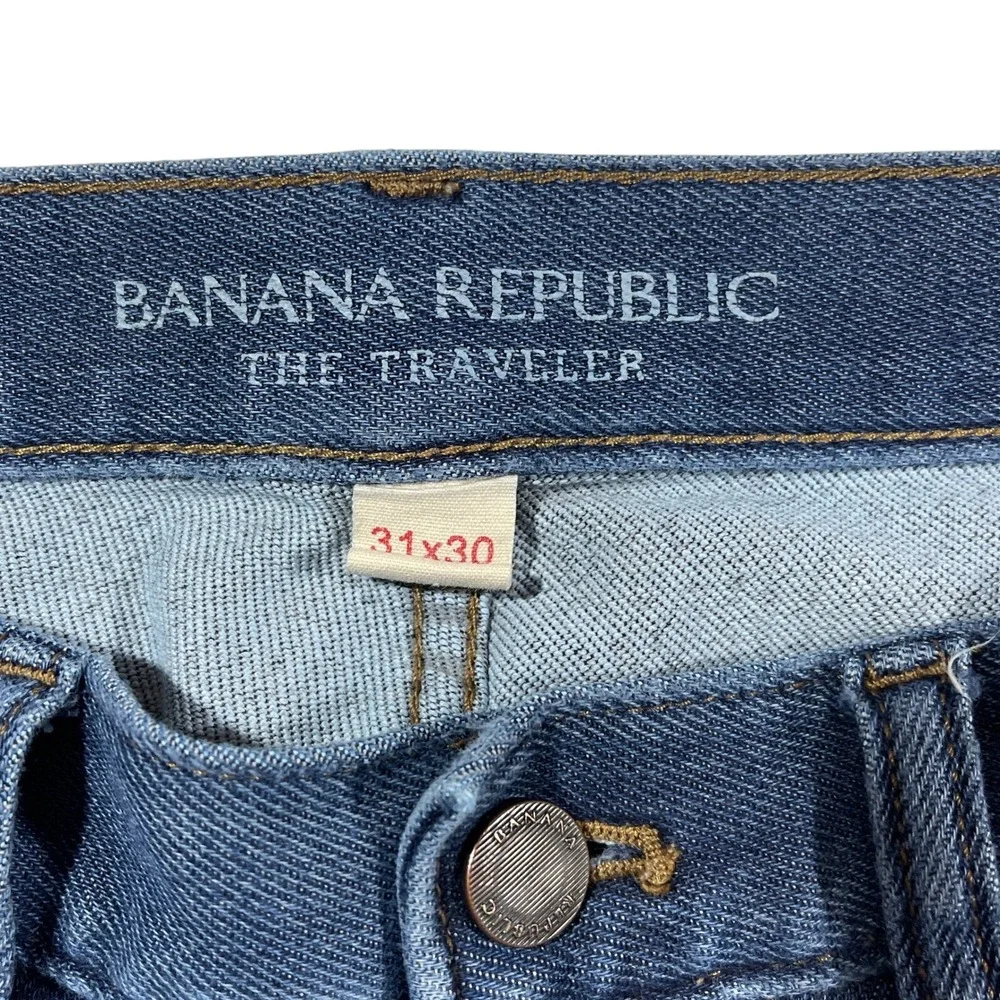 Banana Republic Traveler Slim Fit Jeans Mens 31x30 Medium Wash Blue Denim‎ Pants